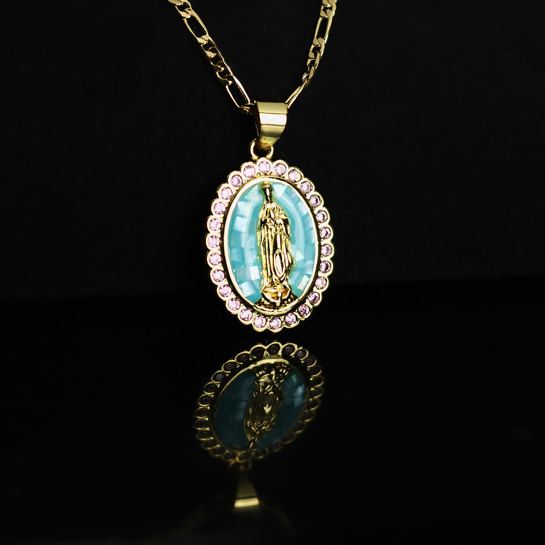 Virgin Mary Necklace | Mother of pearl