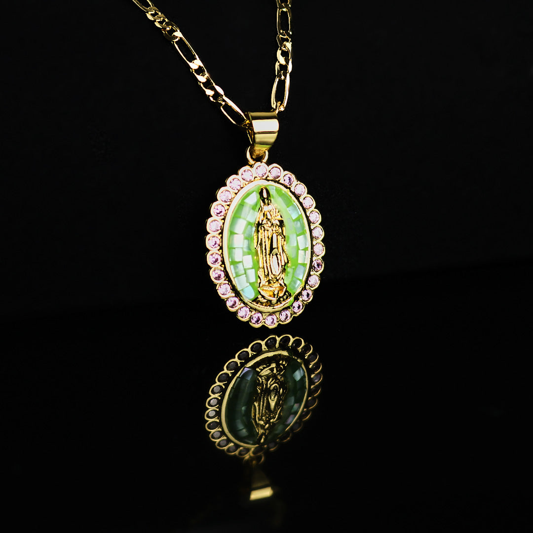 Virgin Mary Necklace | Mother of pearl