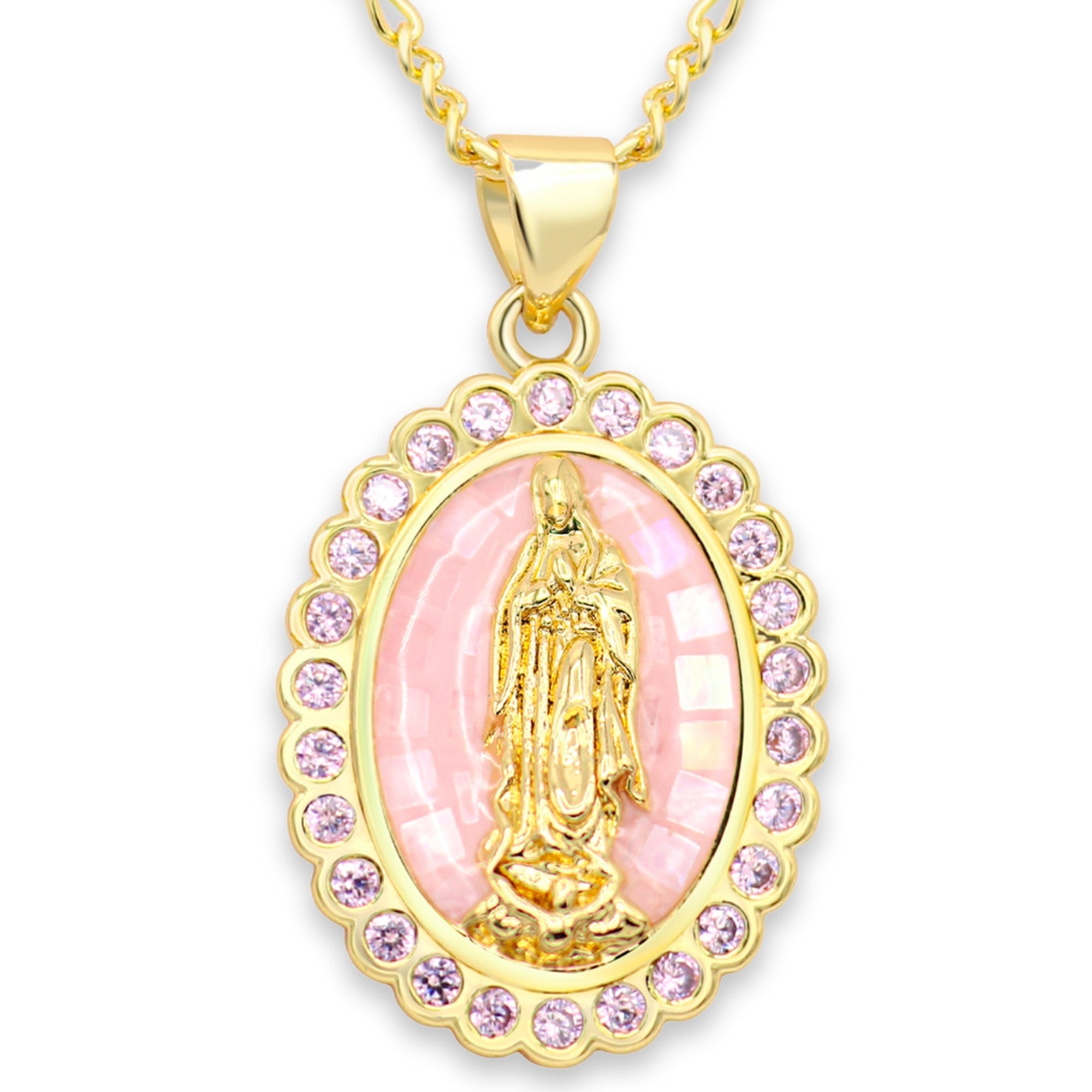 Virgin Mary Necklace | Mother of pearl