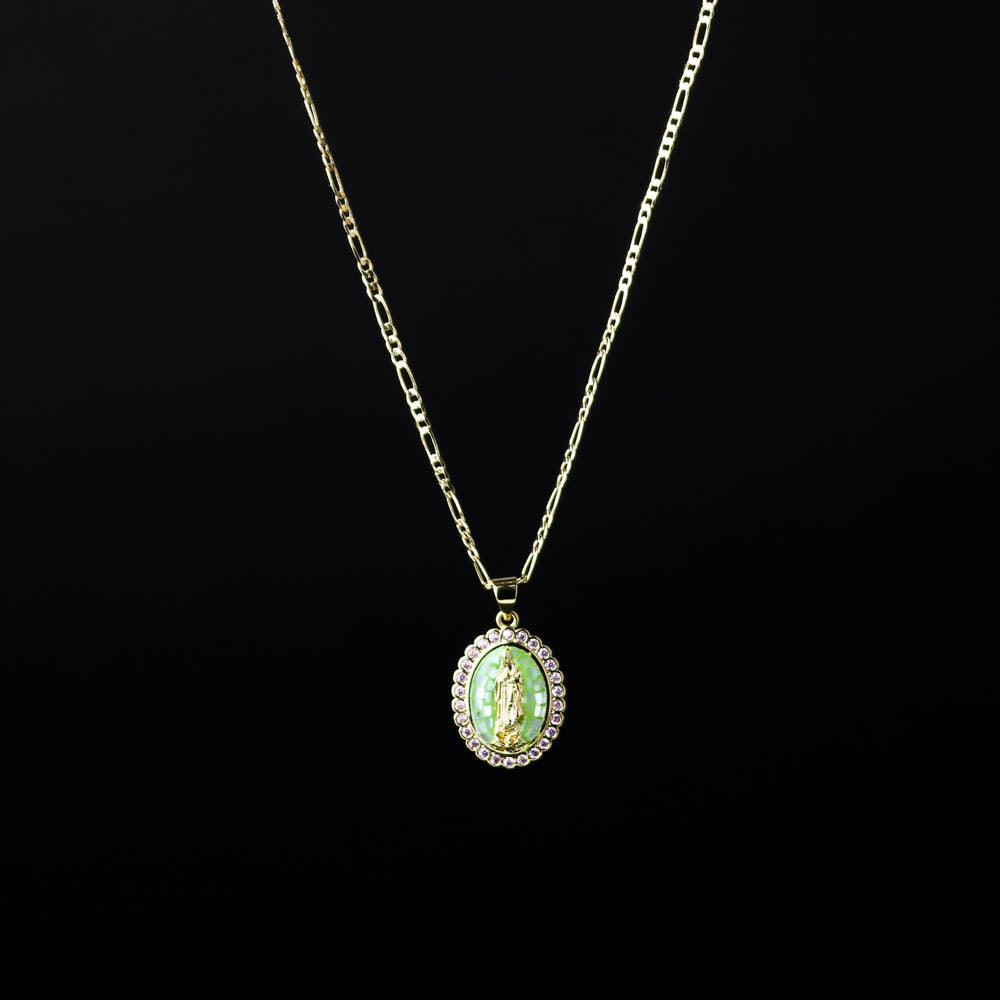 Virgin Mary Necklace | Mother of pearl