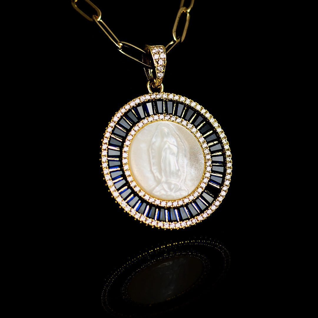 18K Gold Vermeil Thorn Frame Virgin Mary Necklace – Divine Box